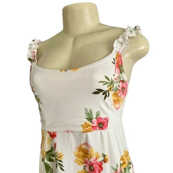 Mind Code Short Summer Dress White Floral size S. - Picture 4 of 8